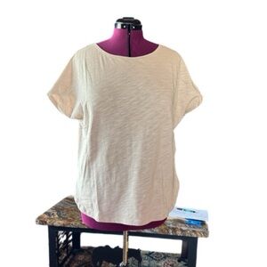 Betabrand Cream Short Sleeve Top